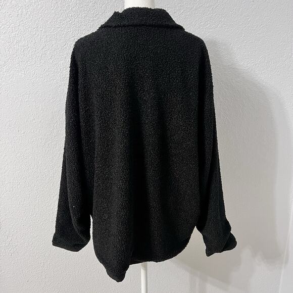 SET ACTIVE Fleece Boyfriend Jacket in Black Activewear Size Medium - Picture 5 of 9